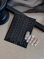 French manicure nail stickers set YT 13 with black guides and rhinestone accents - French Style (YT13)