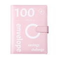Pink PU leather A5 binder for 100 days money saving challenge with snap button - Binder Shell / Pink