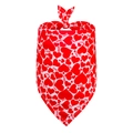 Detailed view of red and white Valentine's heart pattern dog bandana with LOVE text - S / White with Small Heart