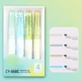 Pastel color fluorescent highlighter set with square tips for soft eye protection marking - Fresh Breeze (4 Pcs Boxed)