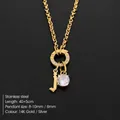 14K gold plated stainless steel necklace with lowercase j pendant and sparkly crystal - Letter J
