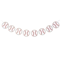 Dettaglio dello striscione da baseball con otto pendenti rotondi e cuciture rosse - Baseball