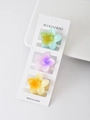 Three-piece set of gradient resin flower hair claws in blue, purple, and yellow tones - Colorful Set 1 (3 Pieces)