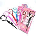 Colorful plastic hair styling loop tools in assorted vibrant shades with retail packaging - Large & Small Hair Pulling Pins (Selectable Color)