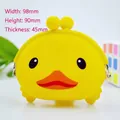 Cute yellow duck silicone mini coin purse with metal clasp 98mm x 90mm x 45mm - Yellow Duck