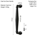 Vintage black cast iron door handle with hammer texture including mounting screws and tubes - Vintage Cast Iron Handle / Black