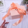 Scatola regalo rosa a forma di cuore con nastro di raso per confezioni eleganti - Coniglio della Fortuna (Rosa) / Rosa Champagne
