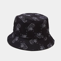 Reversible black bucket hat with white zebra print for outdoor sun protection - M (56-58cm) / Zebra Pattern Black Reversible