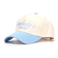 Beige and sky blue baseball cap with Somebody's Problem embroidery for men and women - Beige/Sky Blue