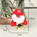 Weihnachtsmann-Puppe mit goldener Metallglocke und roter Plüschmütze als Anhänger - Goldene Glocke Weihnachtsmann