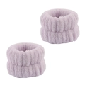 Close-up of light purple plush face wash wristbands in high-elastic soft fiber fabric - Light Purple-Wristband Pair