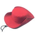 Red wide brim outdoor sun hat with adjustable chin strap and side press studs - 58cm / Red
