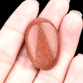 Oval red brown goldstone cabochon with glittering gold speckles for DIY jewelry making - Gold Sand Stone (Synthetic)