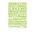 Light green vinyl alphabet and number stickers with capital letters and punctuation - 210x290mm / Light Green