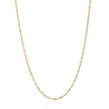 Elegant gold plated stainless steel twisted Singapore chain necklace on white background - Water Wave Chain - Gold
