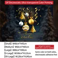 Golden Christmas tree and ball static window stickers for festive holiday decor - Small (40*45CM) / Gold