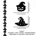 Halloween black pumpkin and wizard hat banner set with 3m rope for party decoration - Black Pumpkin & Witch Hat String