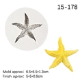 Stampo in silicone a forma di stella marina bianca con esempio di stella gialla - N. 2 Grigio