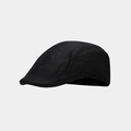 Detailed view of the black breathable mesh fabric texture on the flat top beret cap - One Size / Black