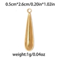 304 stainless steel golden water drop pendant charm for DIY jewelry, 0.5x2.6cm size - Slender Water Drop (0.5*2.6cm) / Gold