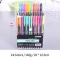 24-color glitter and metallic pen set in transparent PVC pouch with 1.0mm tips - 24-Color Glitter Pens