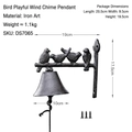 European cast iron bird bell garden ornament vintage style wall mounted door chime - Vintage Birds Style