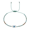 Bohemian evil eye beaded bracelet with turquoise stones and adjustable cord - Turquoise Horse Eye Evil Eye (MI-B210116A)