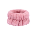 Pink plush wristband for face washing, absorbent flannel material in solid color - Dusty Pink