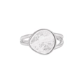 Elegant S925 sterling silver ring with natural translucent white crystal gemstone - JF1079 Style / No. 15 / Adjustable Open