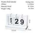 Calendrier de bureau perpétuel en bois blanc avec cartes de date amovibles - Calendrier en Bois - Blanc (MDF)