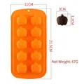 10-cavity orange silicone pumpkin mold for Halloween chocolate with size measurements - Pumpkin Head