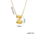 Chubby 18k gold plated stainless steel balloon letter Z pendant necklace on box chain - Z Gold