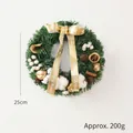 Weihnachtskranz 25cm mit Zapfen Orangenscheiben und goldenem Frohe Weihnachten Band - 25cm Goldene Schleife