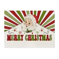 Christmas cotton linen placemat with vintage Santa Claus print and Merry Christmas text - Vintage Santa Claus-Beige / 32x21cm Cotton Linen