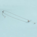 Silver stainless steel snake chain necklace with spherical bead pendants and lobster clasp - Steel