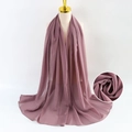 Dusty pink pearl chiffon headscarf with bubble texture draped on a mannequin - Nude Pink