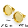 Bases de pendientes de acero inoxidable dorado de 10mm para creación de joyas DIY - Dorado (KLJ4215-Z) / Diámetro Interior 10mm