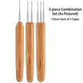 Three-piece 1.0mm bamboo handle dreadlock crochet needles for hair extension tools - 1mm Set of 3 Types