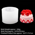 3D Raspberry and Strawberry Cake Silicone Mold for DIY Candles and Resin Crafts - 1# B1136 / Clear