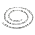 Classic silver stainless steel Cuban link chain necklace with polished lobster clasp - 6mm Steel Necklace