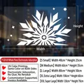 Size chart for Christmas window stickers showing widths and heights for S to XXL sizes - P-SD169 Large Snowflake Bottom / S Small (40x25cm)