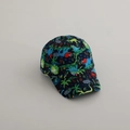 Detail of navy baseball cap with colorful cartoon dinosaur prints and curved brim - 52cm 2-5 Years Old / Digital Dinosaur