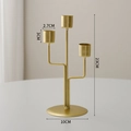 Elegant gold metal 3-arm candle holder with a matte finish and stable round base - Branch Style Candlestick Triple Head - Gold