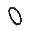 Minimalistischer gedrehter Seilring für Damen und Herren in matt schwarzem Edelstahl - US 6 / Schwarz