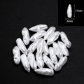 Baroque style 17mm x 6mm white irregular triangle ABS imitation pearls for DIY jewelry - Long Style (Side Hole) (17mm*6mm)