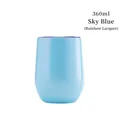 Sky blue 360ml 12oz stainless steel wine tumbler with a shimmering rainbow lacquer finish - Sky Blue (Rainbow Finish)