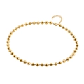 Minimalist 18K gold plated stainless steel bead chain necklace with lobster clasp - 45+5cm