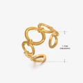 Adjustable golden link chain ring with 1.7cm inner diameter and minimalist metal style - Gold (073 Style) / 1.7cm (Adjustable)