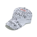 Witte baseballpet met zwarte graffiti letterprints en streetwear gebogen rand - M (56-58cm) / Wit