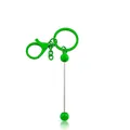DIY beaded keychain with green lacquer finish and removable stainless steel rod - Emerald Green